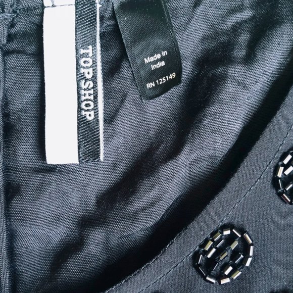 Topshop Black Bead Embellished Romper NWOT - Picture 3 of 8